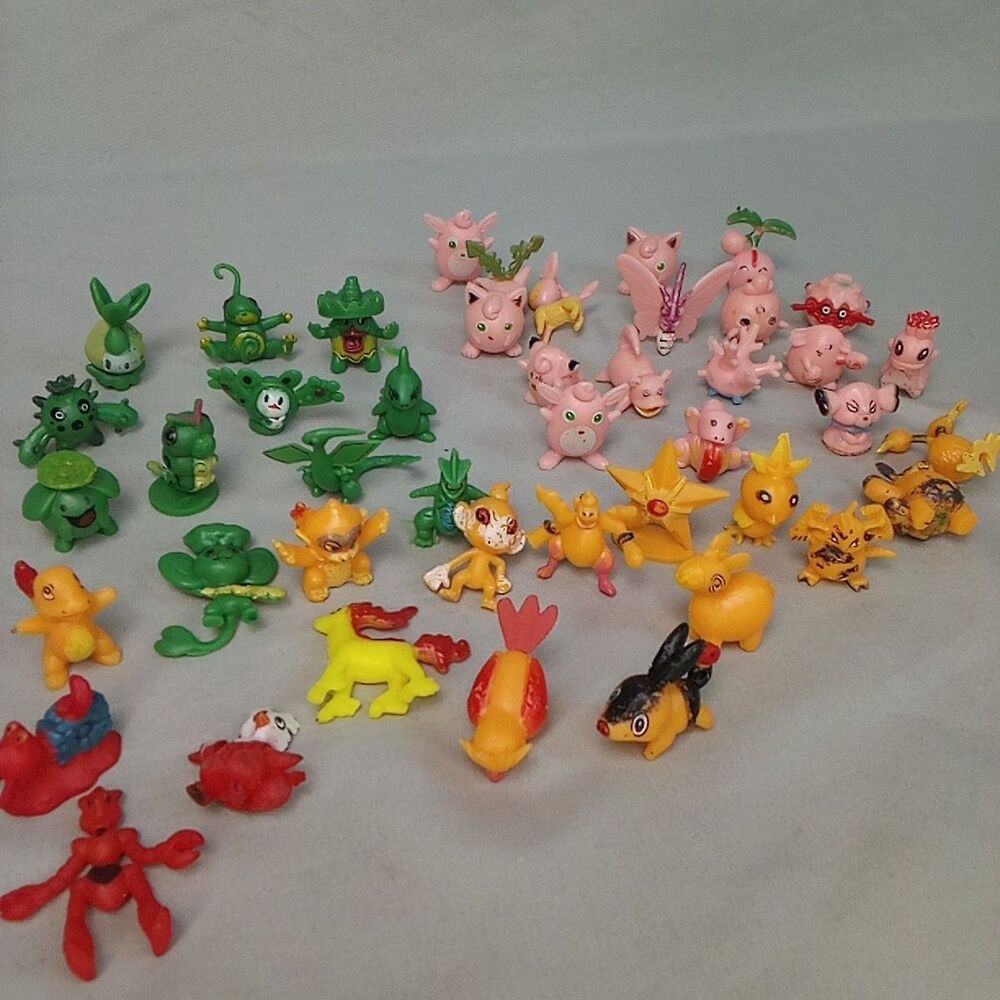 Pokemon Mini Figures Lot 42 Pieces Assorted Characters Toy Collection Set